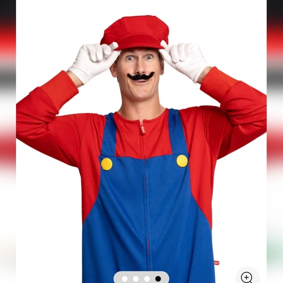 Tipsy Elves Men's Super Plummer Men's One Piece Costume Sz-M - Picture 5 of 13